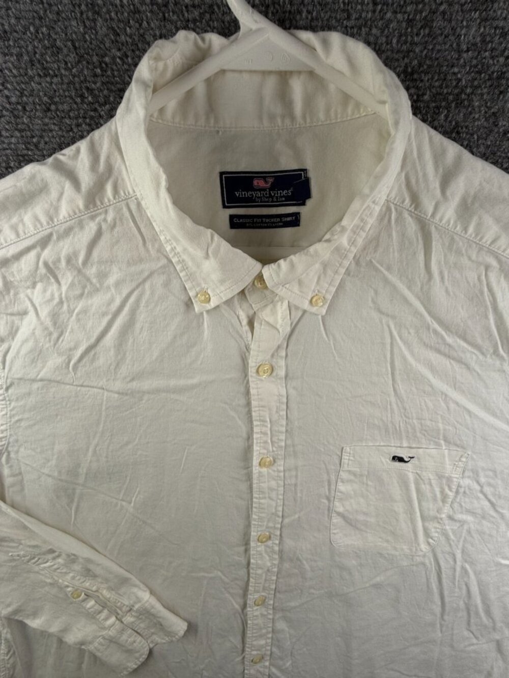Vineyard Vines Button Up Shirt Long Sleeve Classic Fit Tucker Cotton Lycra 2XL *